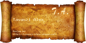 Tavaszi Alex névjegykártya